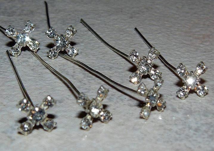 10 pcs- Vintage Crystal Cluster Headpins