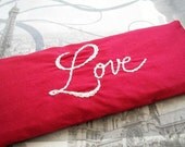 Valentines Gift of Love  Lavender and Flaxseed Eye Pillow Hand Embroidered by Dolce Dreams
