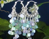 Crystal & Silver Earrings: "Summer Time Ice Cubes"