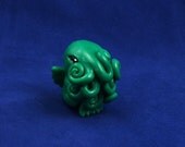 Jade Green Cthulhu Figure - Original Polymer Clay Horror Sculpture Inspired by H.P. Lovecraft