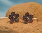 Copper Flower Earring Mixed Metal Earring Buttercup Dangle Verdigris Lilly of the Valley JJDLJewelryArt