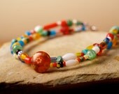 Double strand bracelet of African Christmas beads