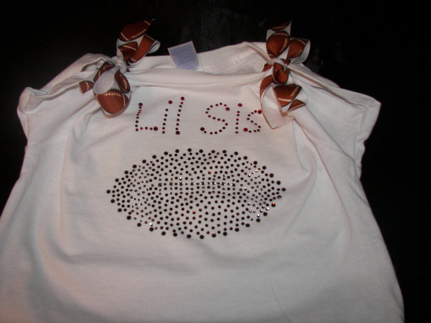 Lil Sis BLING Football Tee or Onesie--Full of Sparkle and BLING