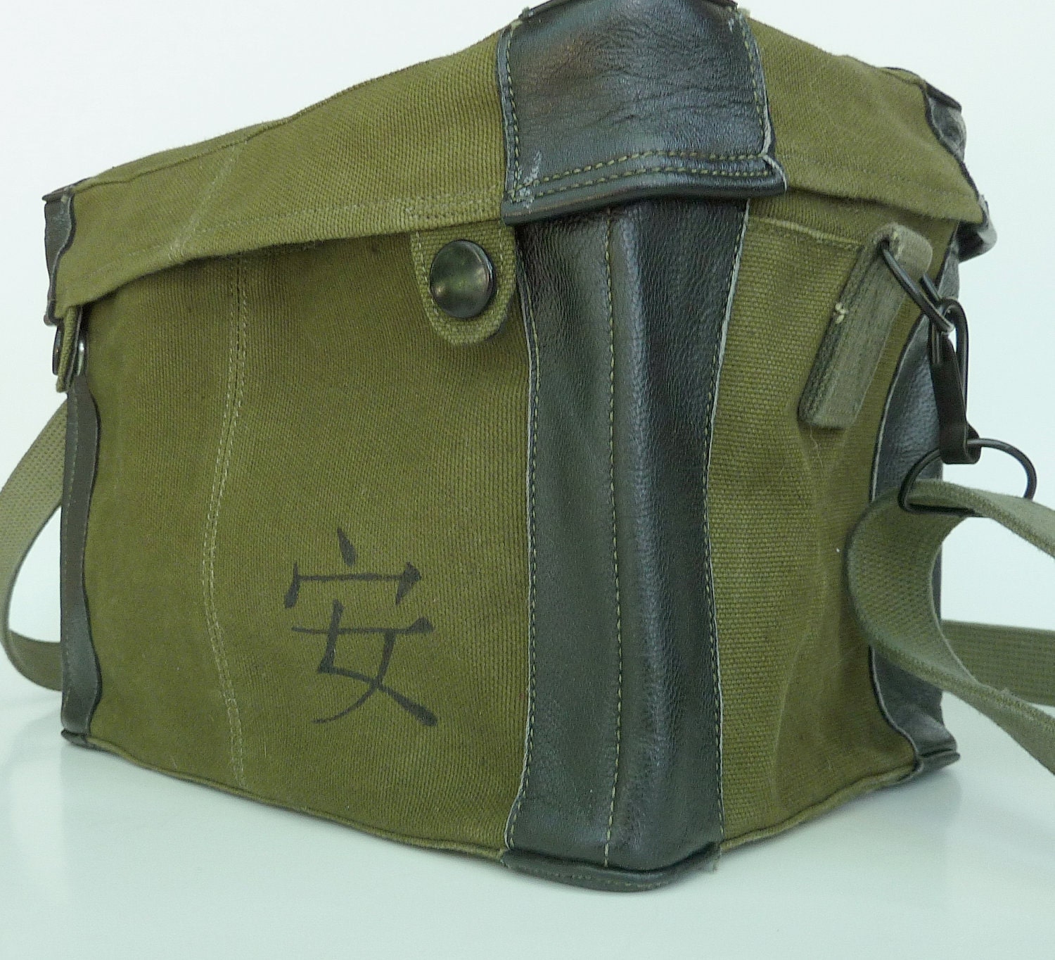 Kanji Peace.  Vintage Chinese Military Bag.