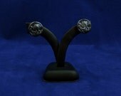 Antique Silver Cthulhu Cameo Earrings - Polymer Clay Lovecraft Jewelry