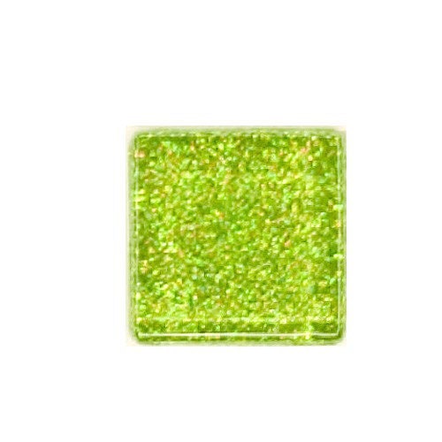 Lime Green Glitter Glass Tiles Tesserae Mosaic Squares - 100 3/8 Inch Tiles