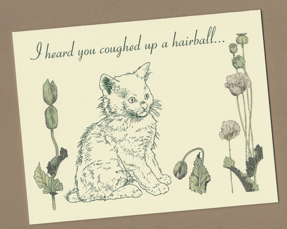 Get Well Card, Get Well Soon, cat-themed