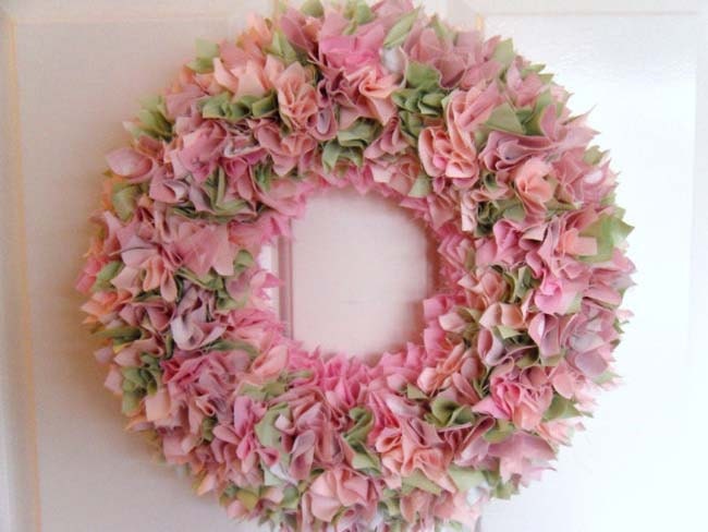 Beautiful Pink and Green Wreath Door/Wall Decoration