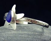 Sterling Silver and Cobalt Blue Sea Glass Starfish Bracelet