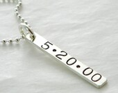 My Date Tag hand stamped and personalized sterling silver necklace