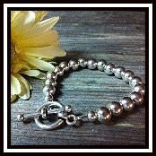 10 mm Sterling Silver Beaded Bracelet