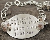Bulldogs Are Like Chips - Sterling Silver And Shaded Brown Zircon Bracelet