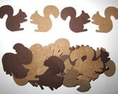 50 Squirrel Brown MIX Paper Piecing Embellishments Confetti Cutouts Cupcake Toppers