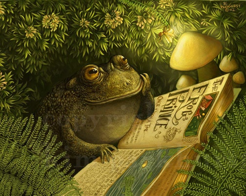 Cozy Fairy Tale Thank You Toad Firefly Signed Print 8x10