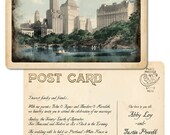 Port of Call - Vintage / Steampunk Postcard Wedding Invitation Sample