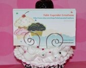 Original Fake Cupcake Business Card Holder great for Bakery Shoppe, Realtors, Photographers, Cupcake Entrepreneurs,Office Desk