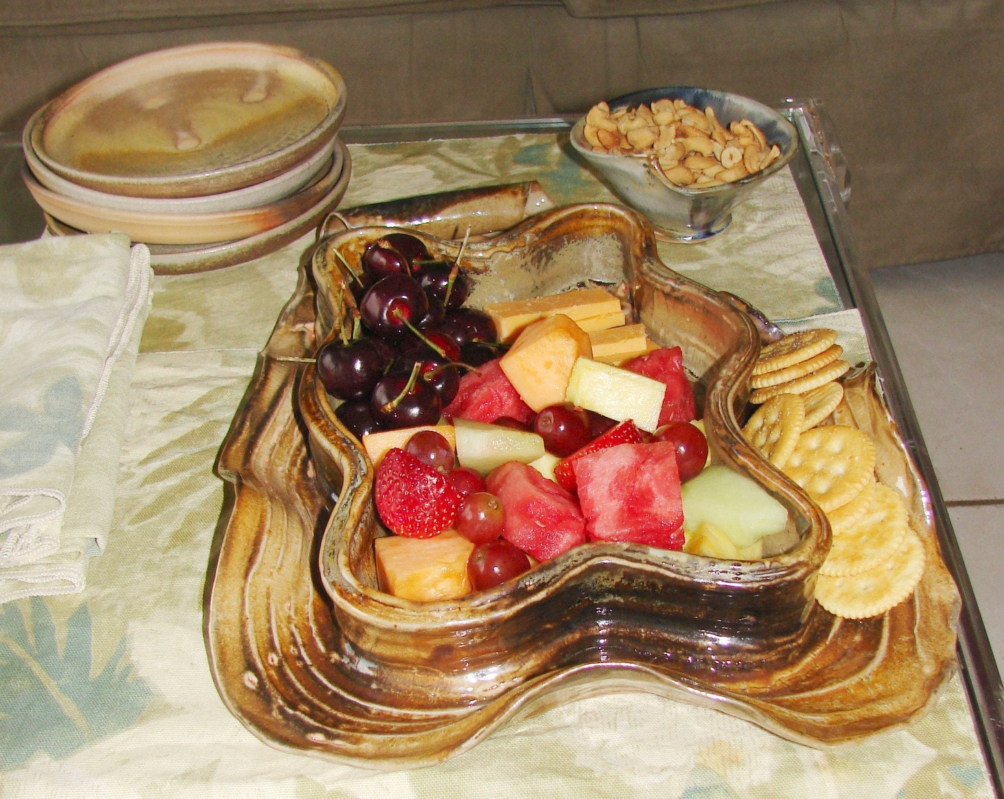 Large Platter OOAK / Wheel Thrown Stoneware Pottery / Made in Penland