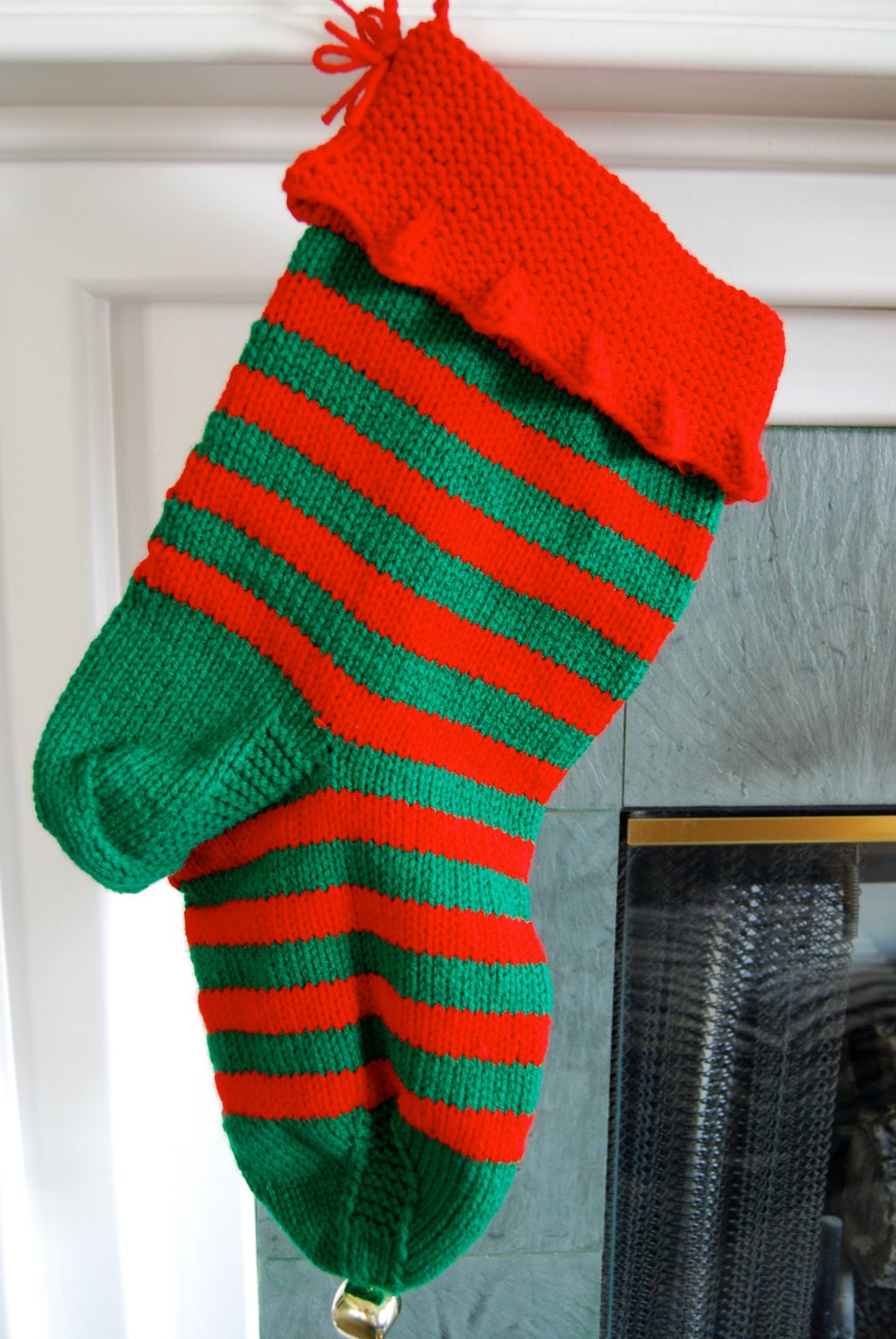 Knit Striped Stocking for Christmas