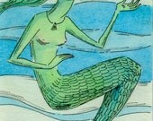 Original ACEO -- Mermaid friend