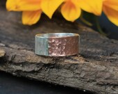 Hammered sterling & copper ring: Venus Connection