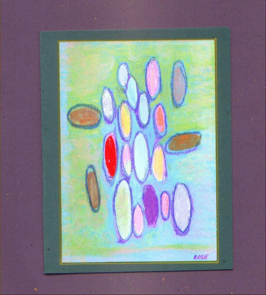 Ovals Abstract Art Note Card - Artist with Autism