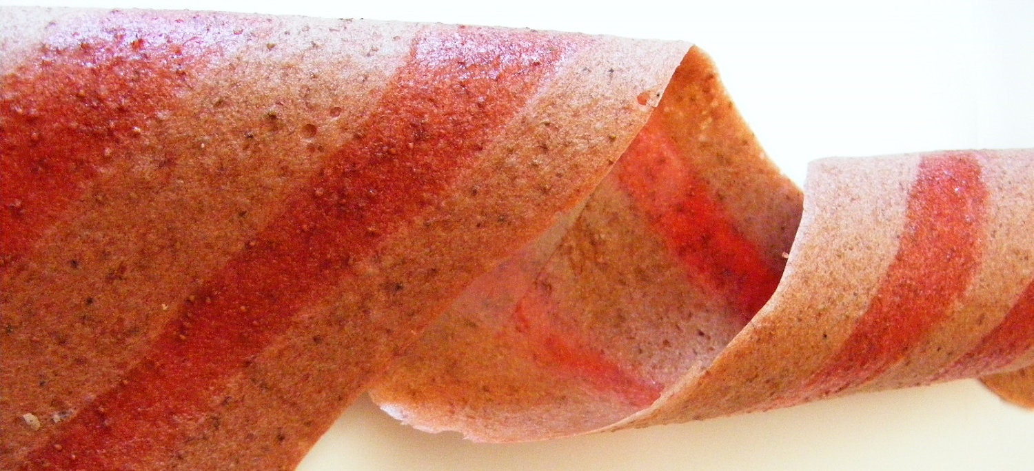 Strawberry Stripes with / BananaStrawberry blend Stripes- Rolled Fruit Leather - Free shipping U.S.