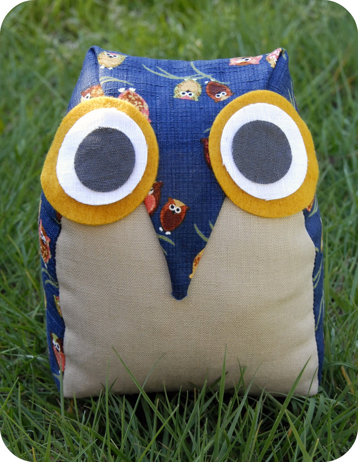 Lucky Fukuro (owl)- Japanese fabric owl