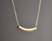 Gold Filled Bar Necklace - Simple Modern Jewelry Gold Minimal Bar Pendant