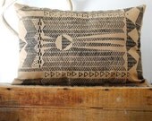 Going Hunting -  Black and Cornstalk - Hand Printed Pillow - by Bark Decor