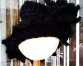 Crochet Baby Cloche Hat - Crochet Hat Newborn Girl Baby - Twisted Cloche Hat in Black Acrylic Yarn Spring Fashion