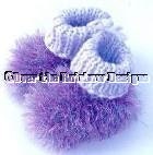 PDF Furry Eyelash Baby Booties Original Design Knitting Pattern