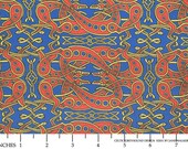 Celtic Greyhound Fabric, Celtic Knot Work design, fat quarter, Blue and Red