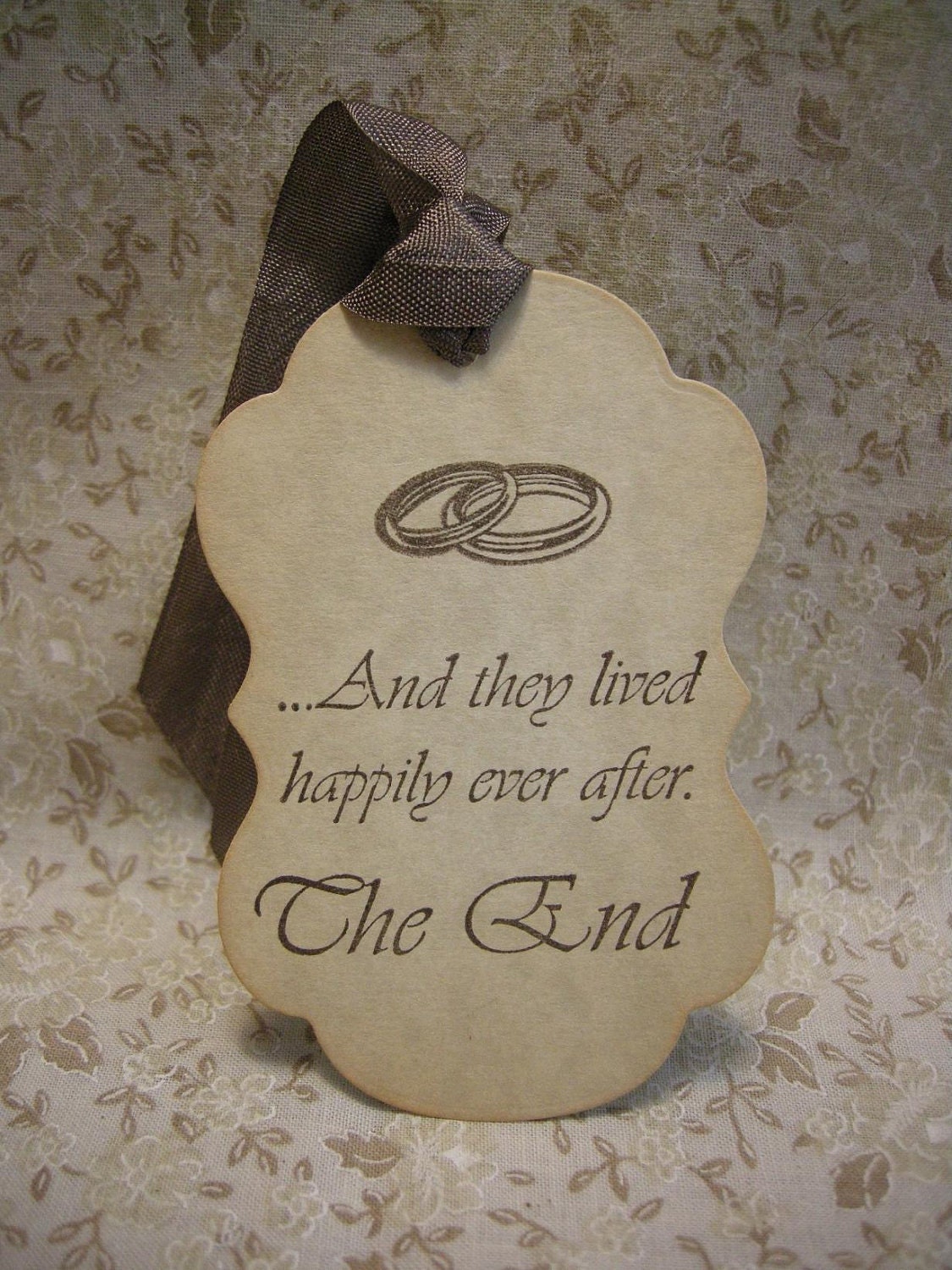 Wedding Gift Tag - They Lived Happily Ever After - wedding ring, the end, storybook ending, wish tag