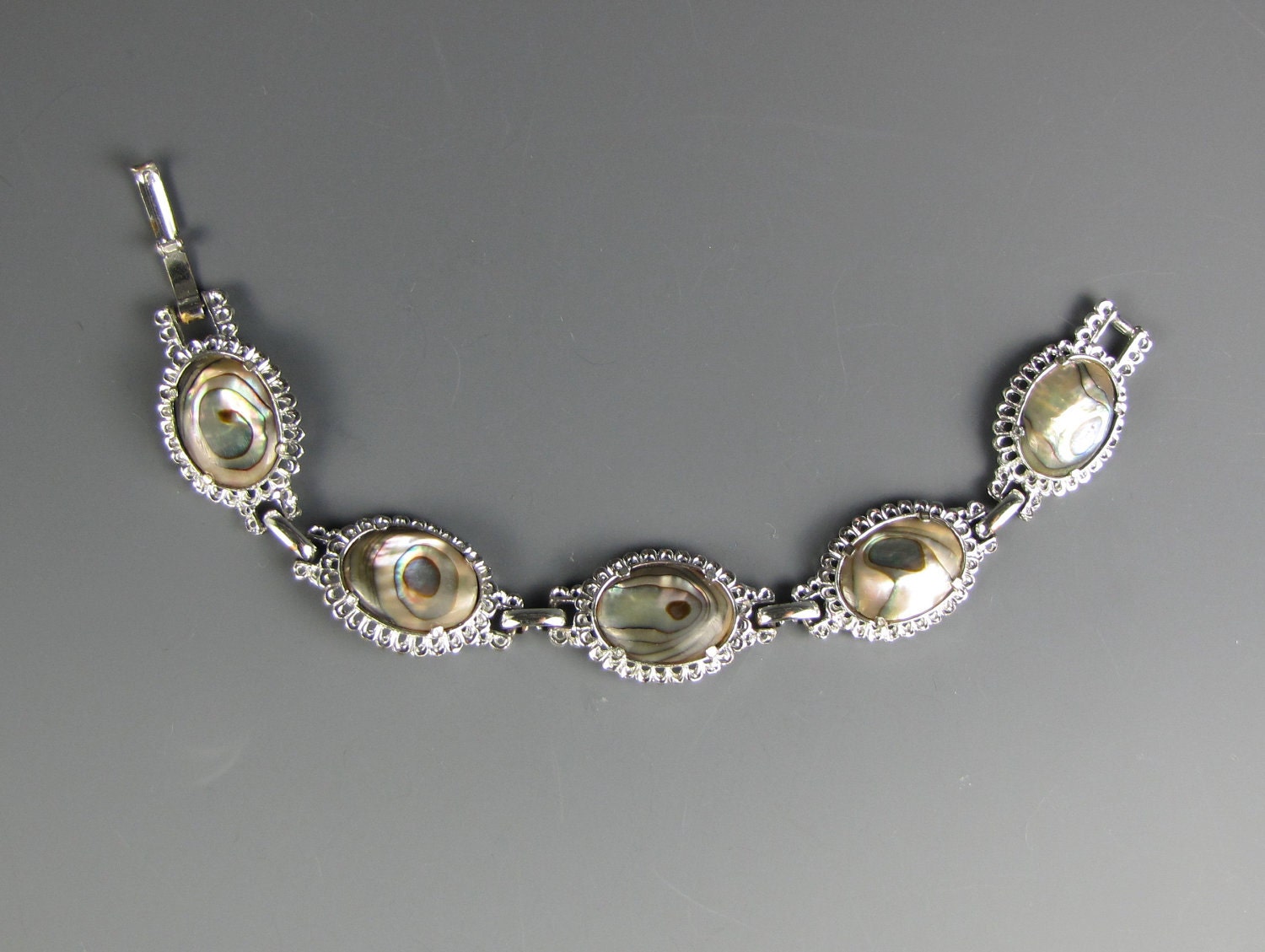 Gray Abalone Cabochon Bracelet