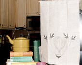 Hot Air Balloon Flax Linen Tea Towel