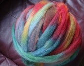 8 oz 100% Hand Dyed, Crazy Ball, Shetland,  Merino,  wool roving