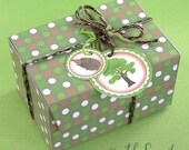 Printable Gift Box - Woodland - 2 templates to print and make yourself - green, brown, owl B1003
