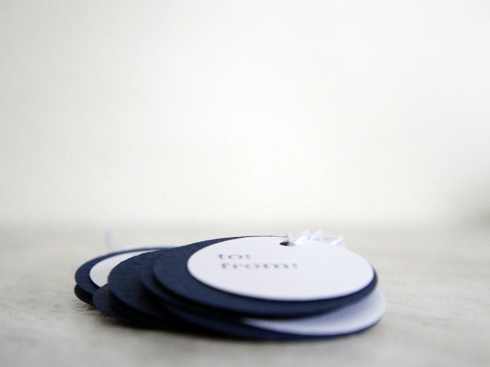 Circle Gift Tags, Navy