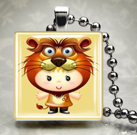 Yellow Leo Girl Pendant