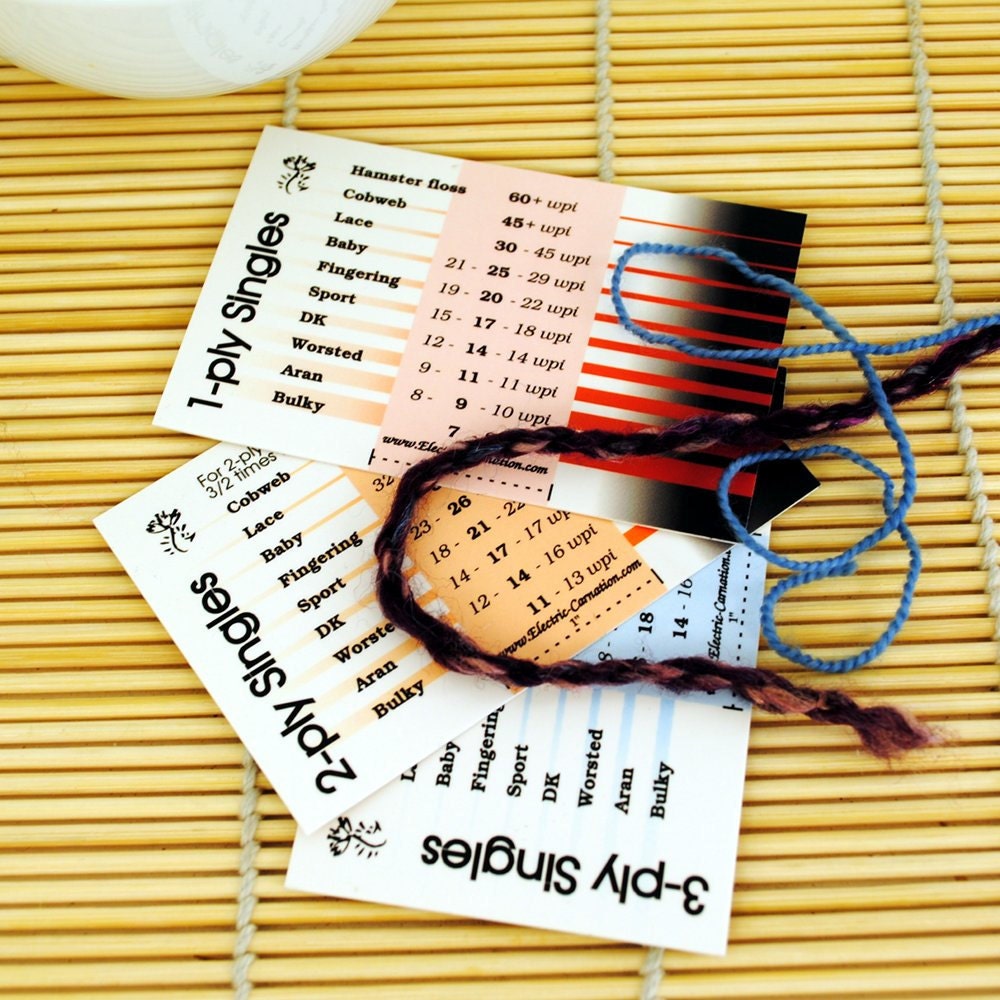 Pocket Yarnometer  - Yarn control card - WPI sizing tool - Yarn Information - Needle gauge