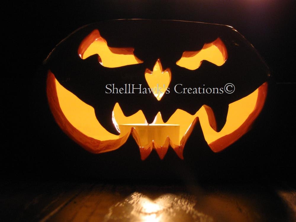 Halloween Jack o Lantern Original Photograph 5 x 7 Black Matted