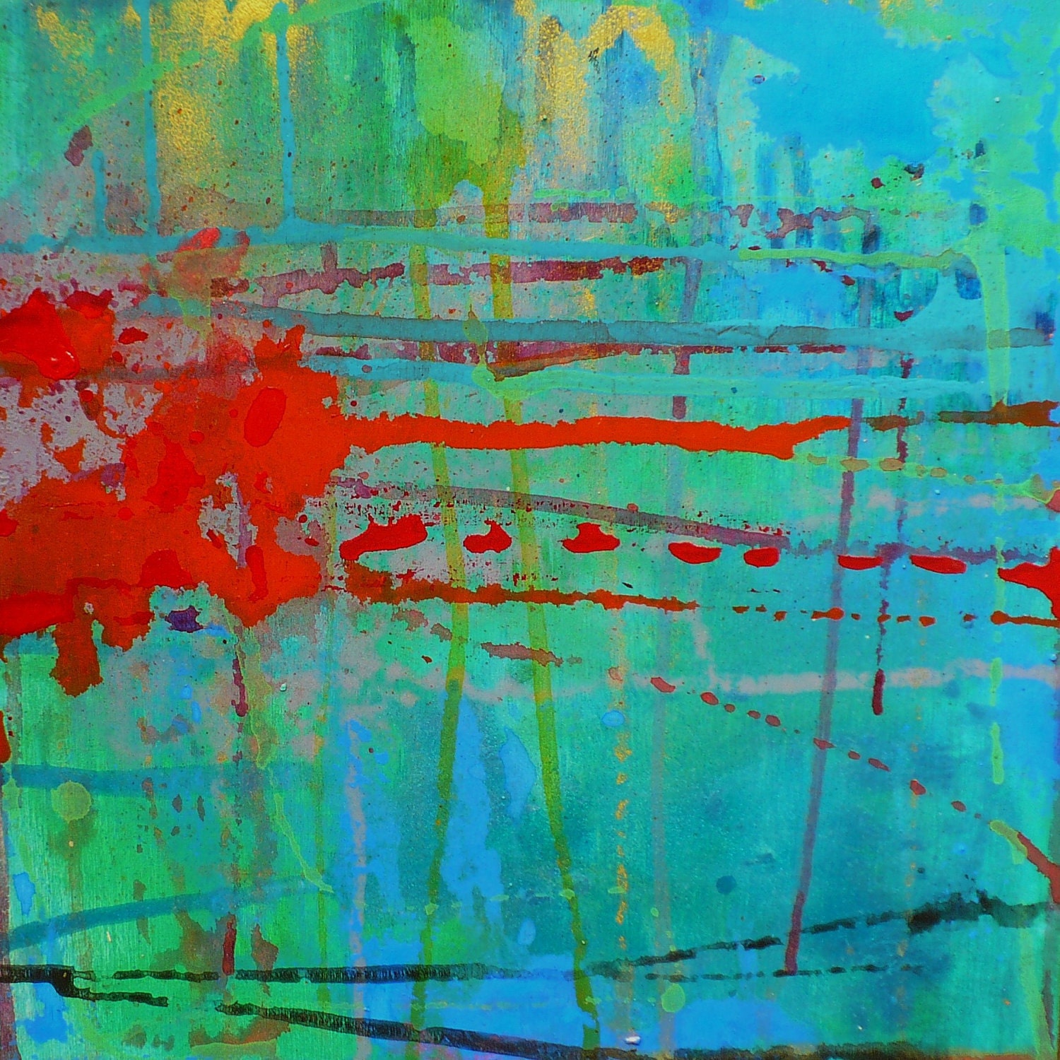 Colorful Original Abstract Painting 'I am, I am, I am'