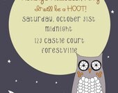 Owl Halloween or Birthday Party Invitation - Print As Many As You Want