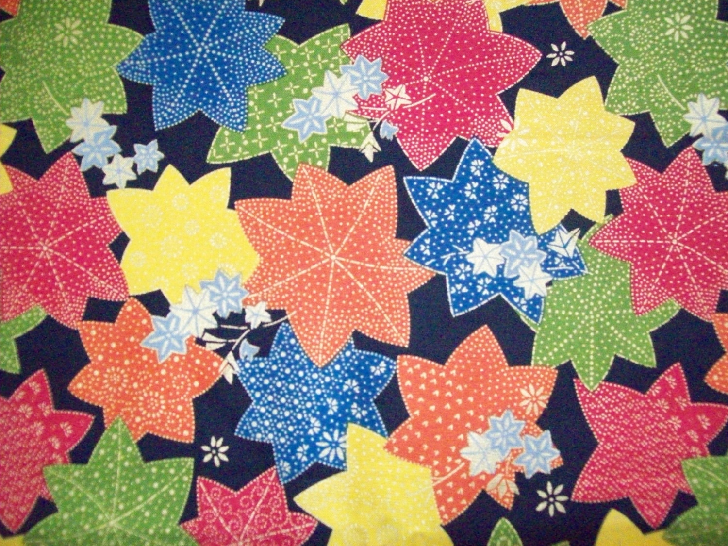 Fall Leaves cotton fabric 34 inch piece