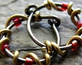 beaded vine set or pair-- custom hoop earrings or nose rings-- primitive series-- handmade by thebeadedlily on etsy