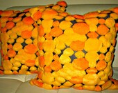 Free US shipping Funny Unique Designer 18x18 Pillow Cover  Bubble Faux Fur Yellow and Orange Envelope Closure