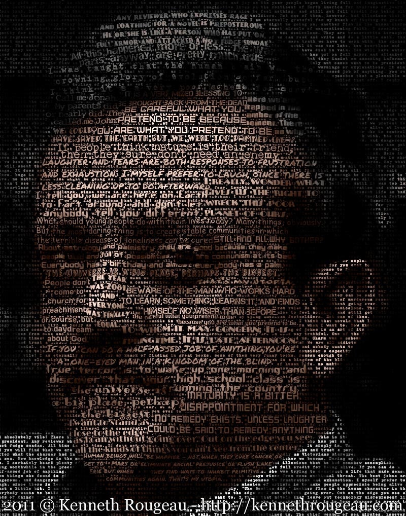 Kurt Vonnegut - 11x14 Surreal Typographical Portrait Fine Art Print