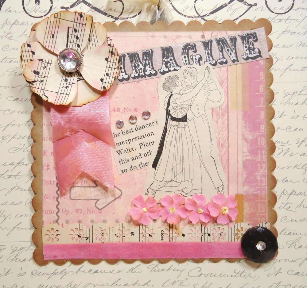 Mixed Media Collage Wall Art , Imagine