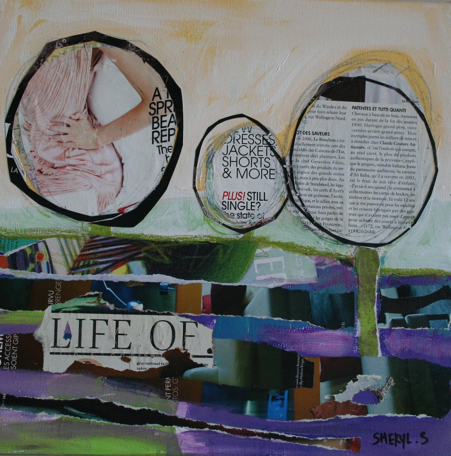 Original Mixed Media Painting - Life Of 12x12