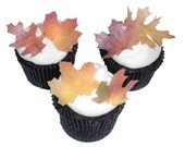 Edible Leaves - 24 Cupcake Decorations Toppers - September Wedding Cake - Autumn Fall